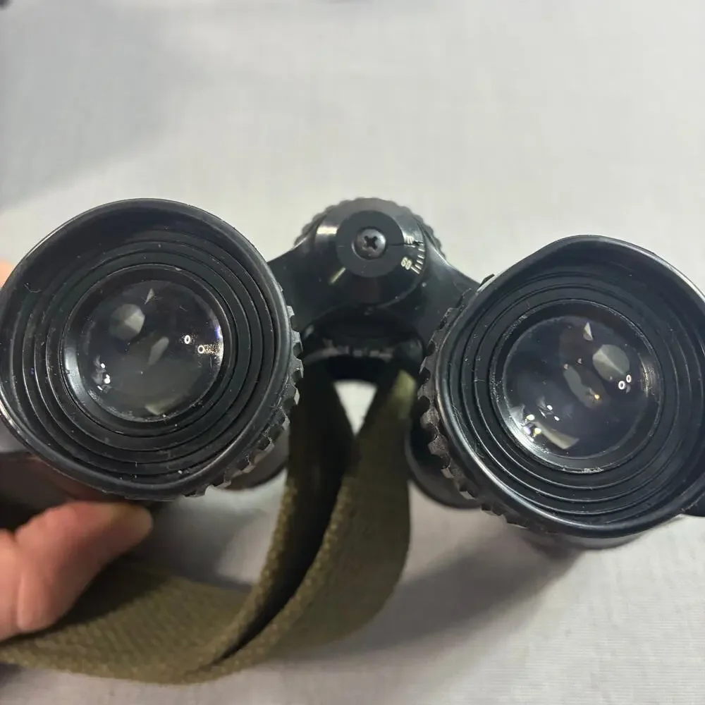 Vintage Binolux 7x35 Binoculars Extra Wide Angle 11° 578ft Japan w Case